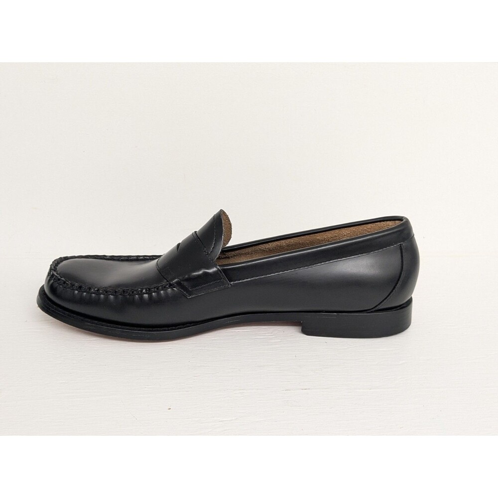 GH Bass Weejuns Logan Shoes Men's 13 D Black Leather Penny Loafers Moc Toe Dress - Picture 5 of 9